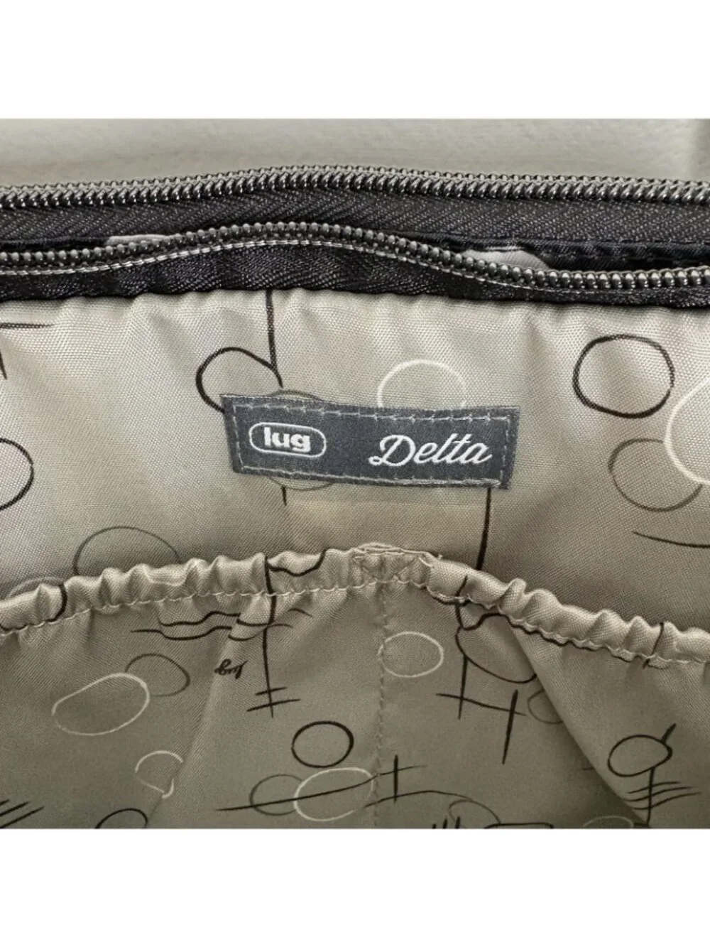 Lug Black White Polka Dot Adjustable Strap Travel Delta Crossbody Bag